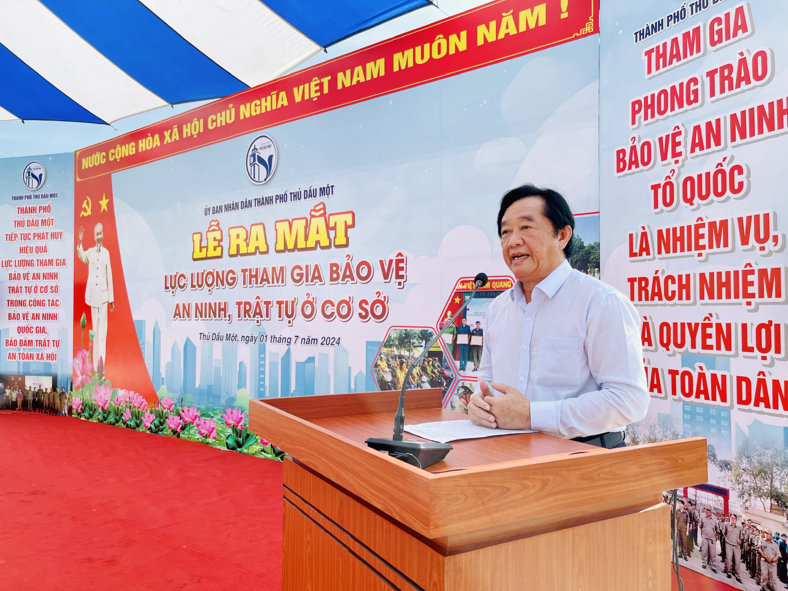 Đồng chí Nguyễn Hoàng Thao phát biểu chỉ đạo tại lễ ra mắt.